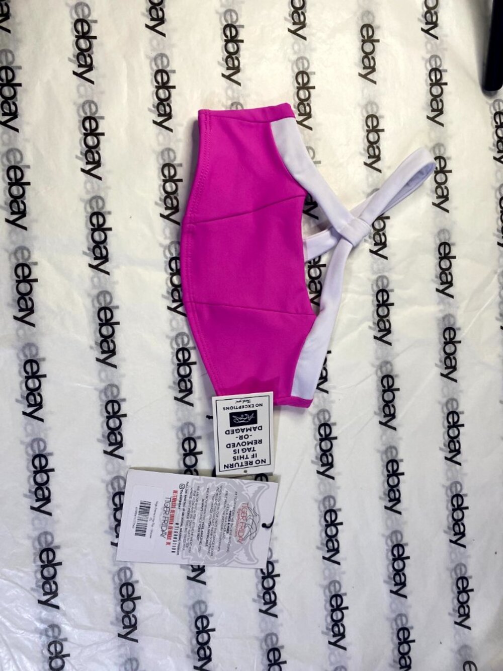 Tiger Friday High Drama Crop Top Skipper Pink/White Child Large Dancewear NWT